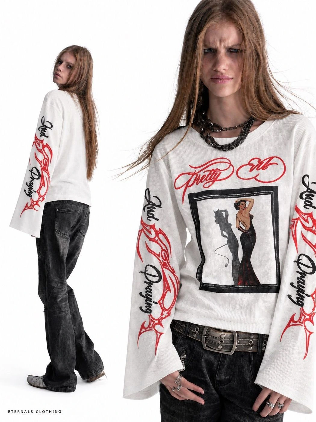 Pretty Poison Waffle Long Sleeve