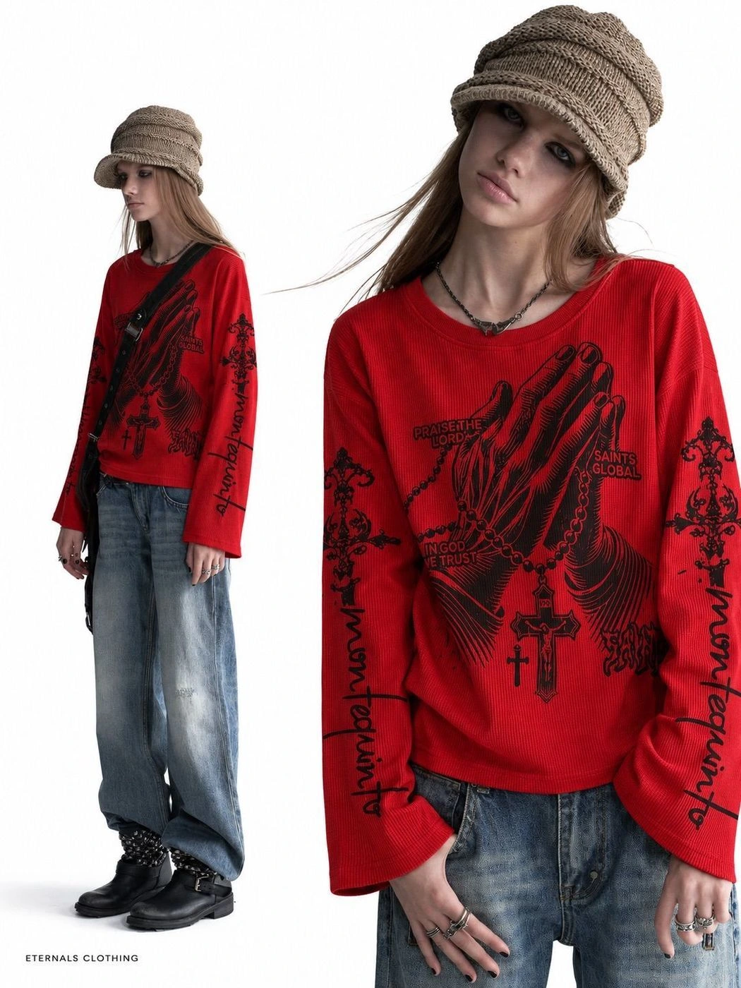 Saint Prayer Waffle Long Sleeve