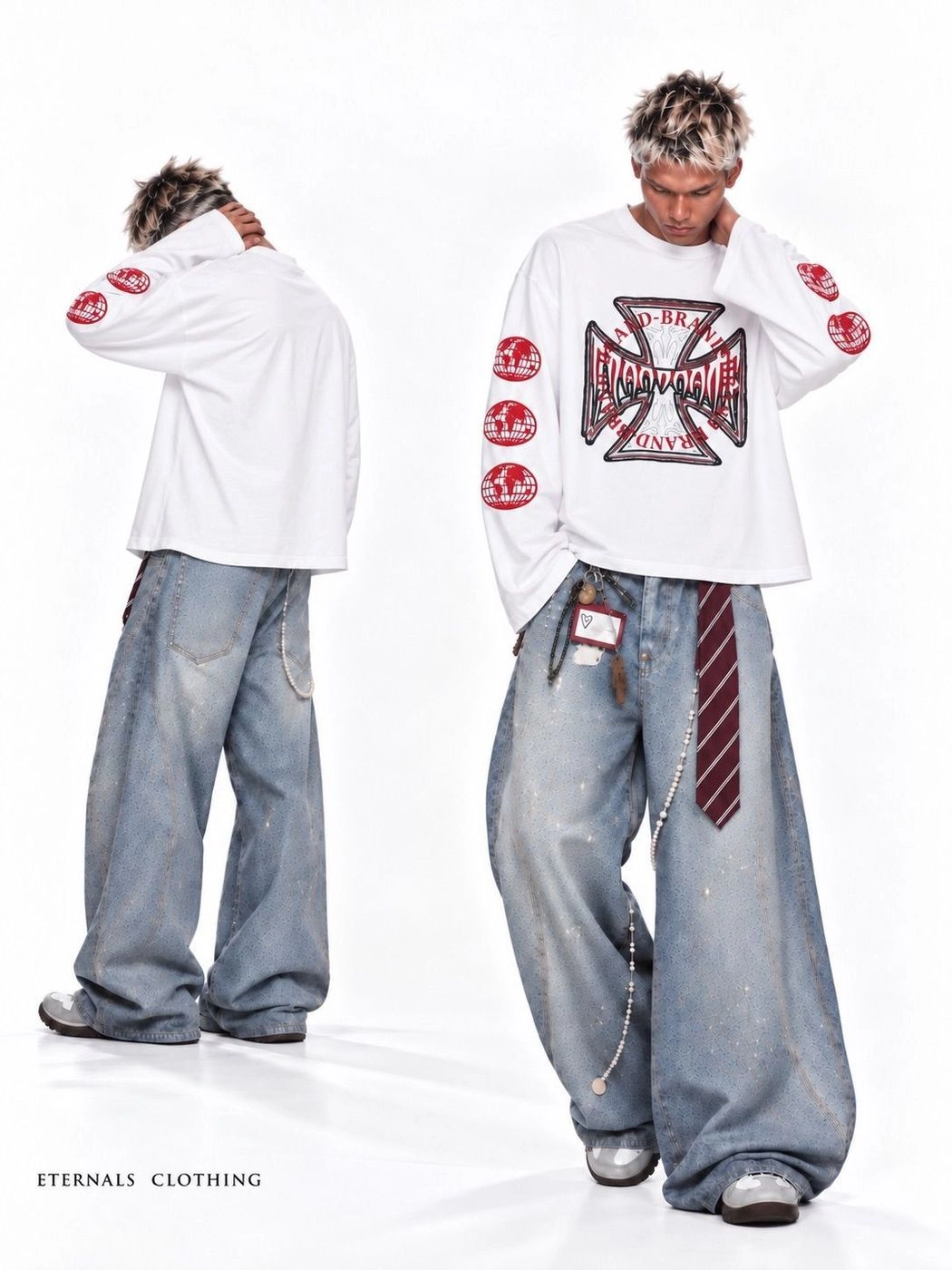 Red Cross Long Sleeve ( White )