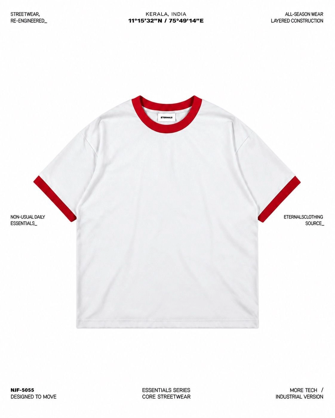Ringer Tee ( White )