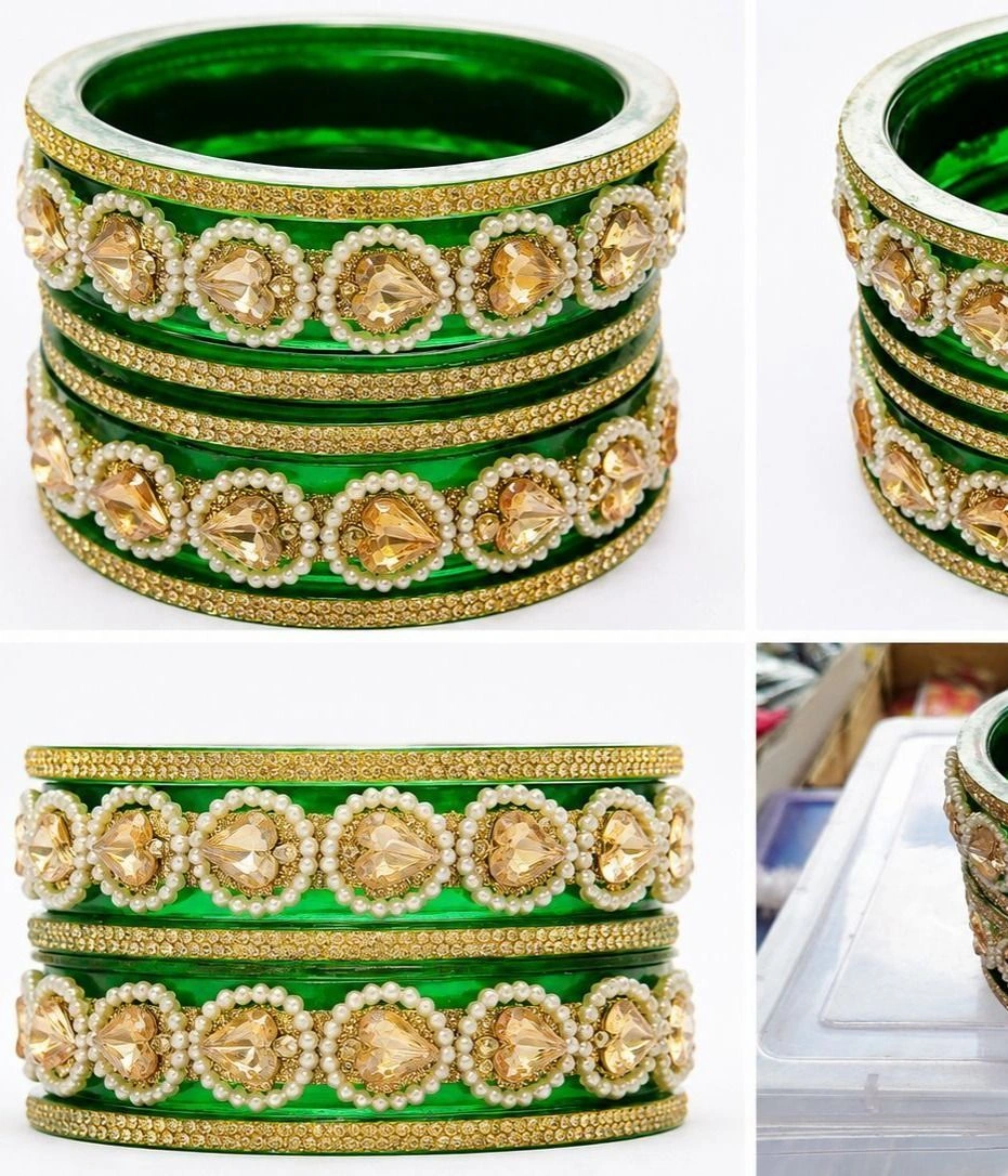 Green Designer Bridal Bangles Set