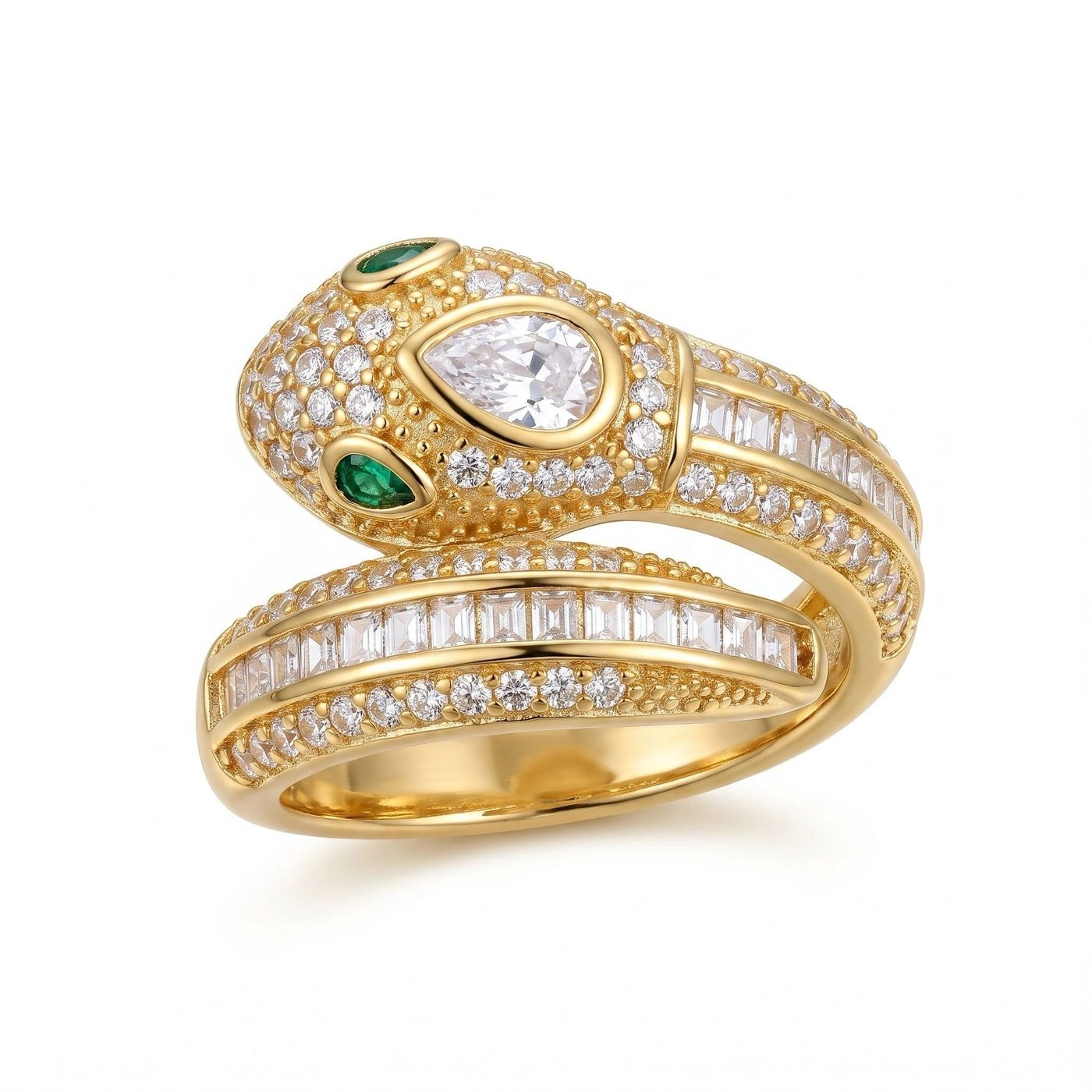 SERPENTINE PAVE WRAP RING