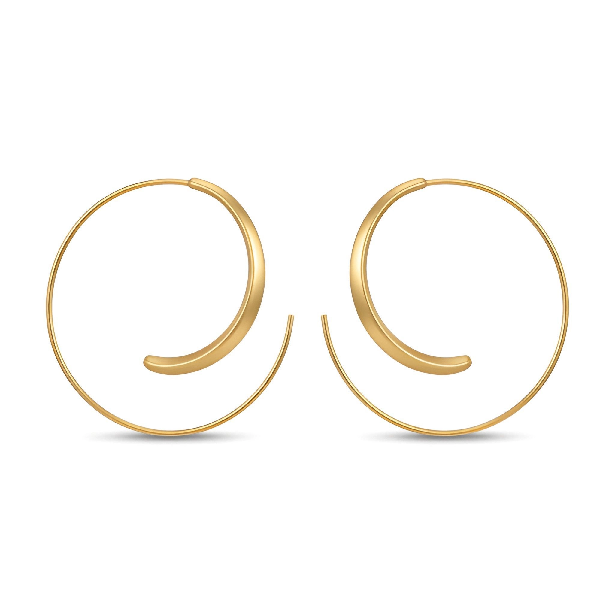 SCULPTURAL ORBIT SPIRAL HOOPS 1