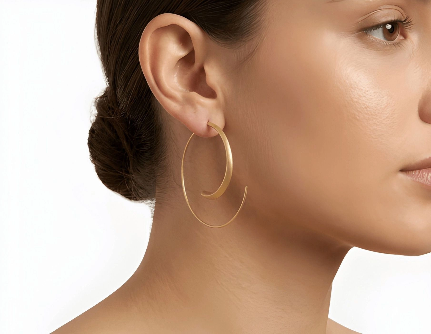 SCULPTURAL ORBIT SPIRAL HOOPS 2