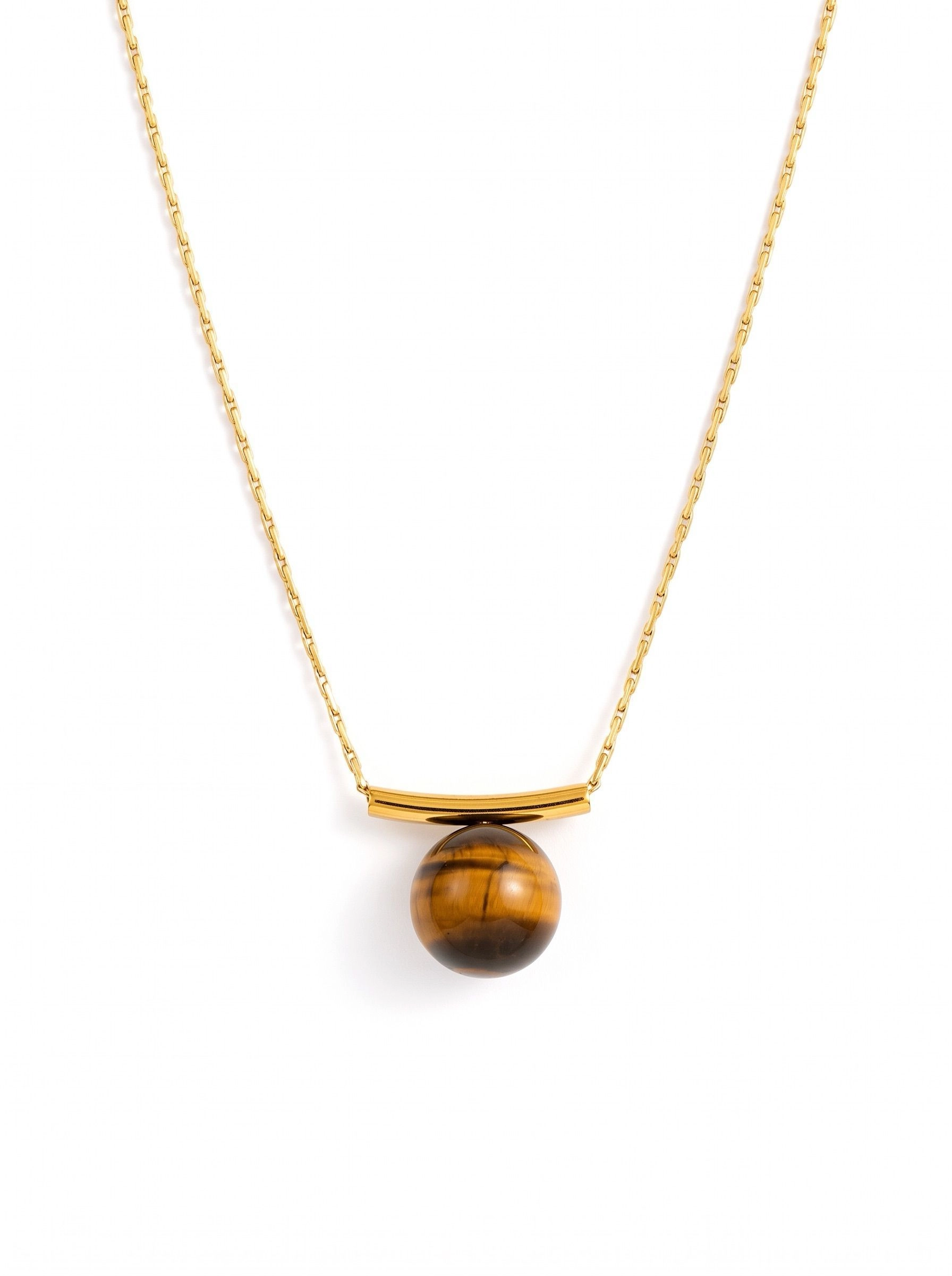 TIGER'S EYE SOLITAIRE PENDANT 1