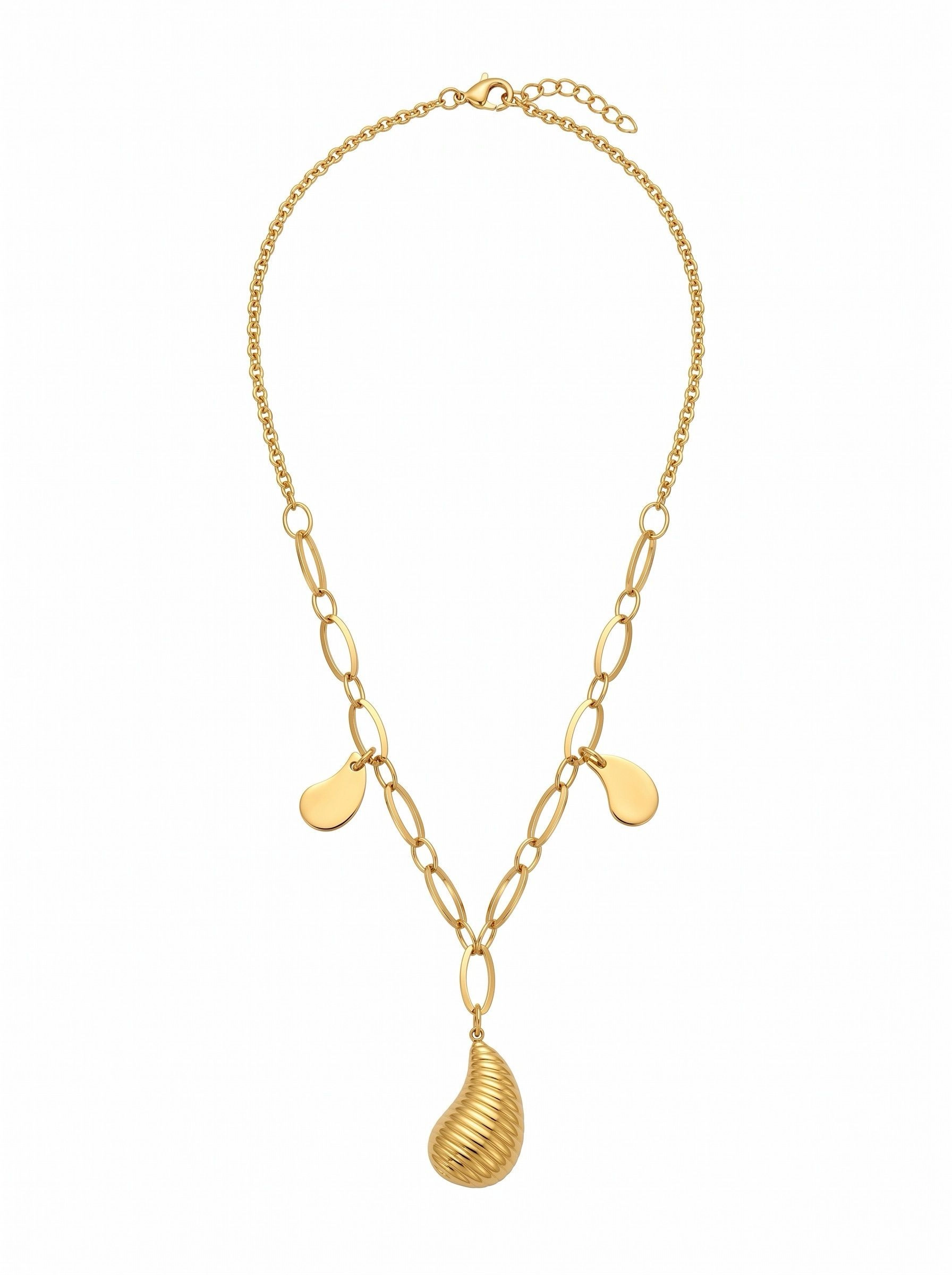 RIBBED TEARDROP LARIAT NECKLACE 1