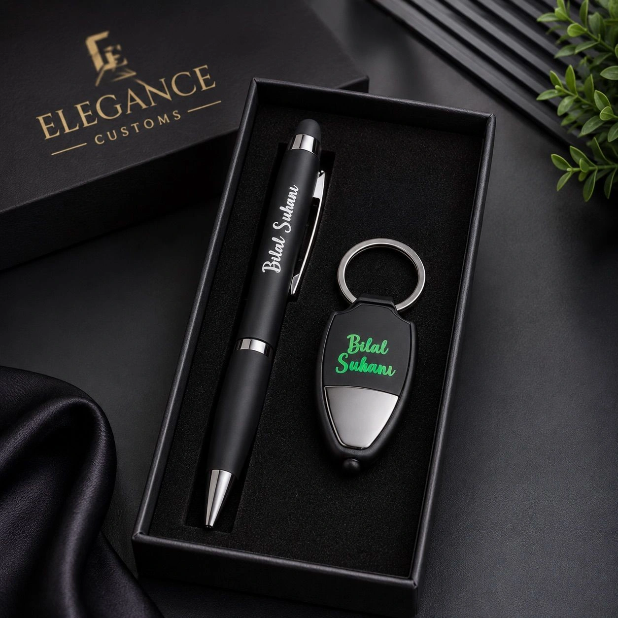 Personalized Led Pen & Keychain Gift Set 1