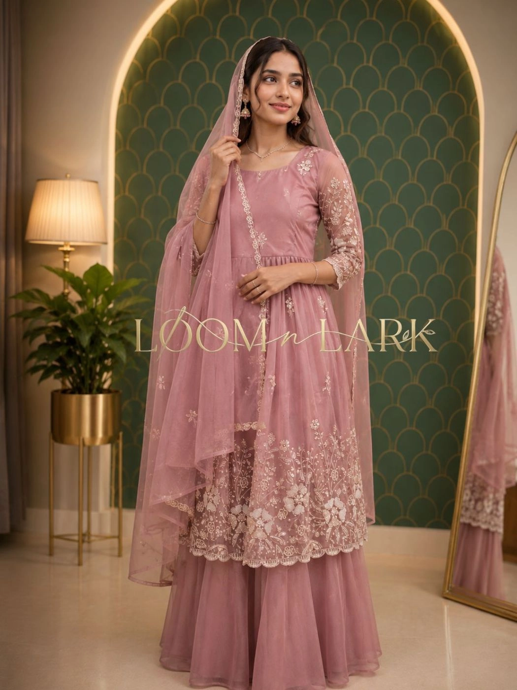 Blush Pink Pleated Grace Set