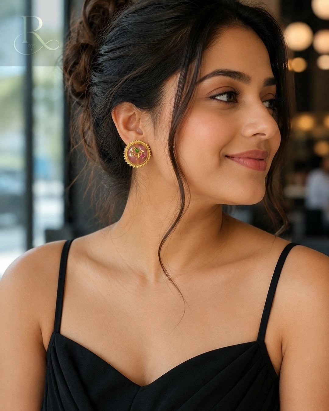 Gulab- Gold Polish Stud Earrings 3