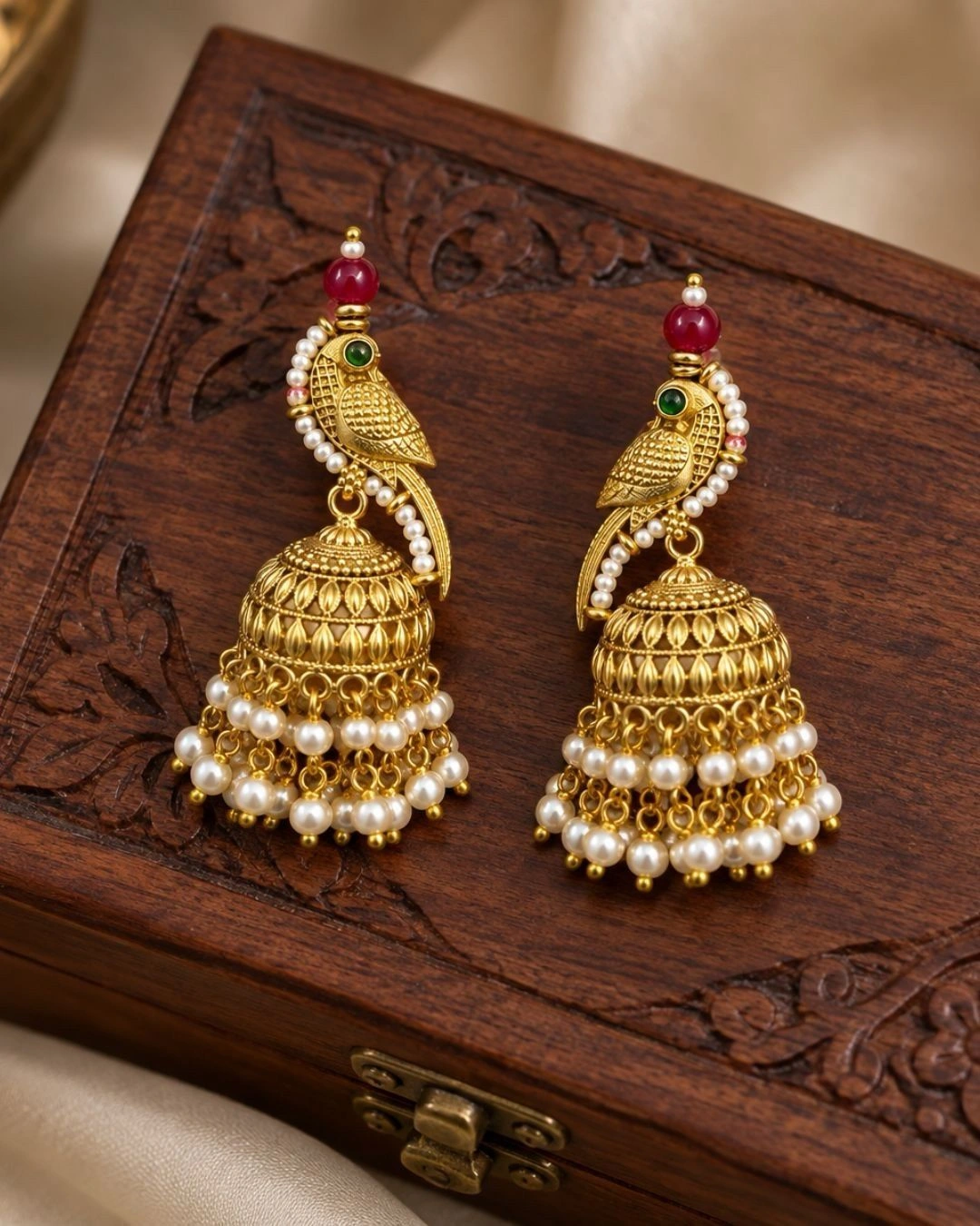 Mayura Jhumka- Golden Jhumki Earrings 1