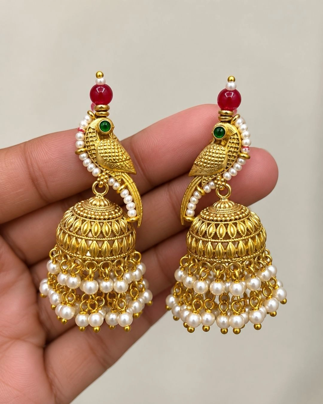 Mayura Jhumka- Golden Jhumki Earrings 2