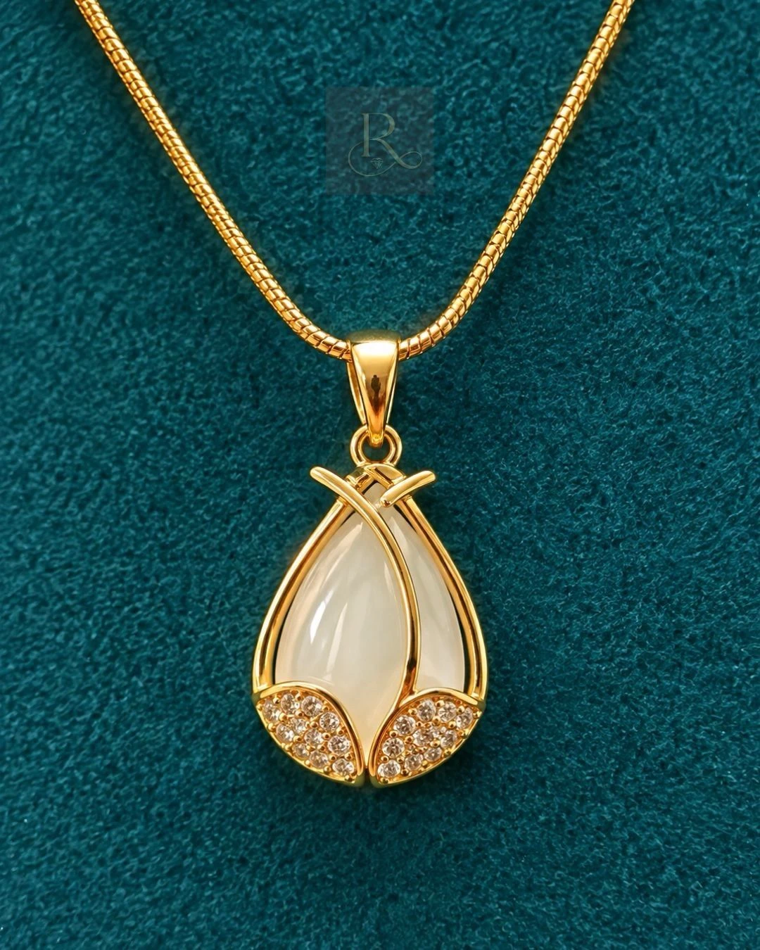 Ivory Tulip Drop- Anti-Tarnish 316L Stainless Steel Pendant Chain 2