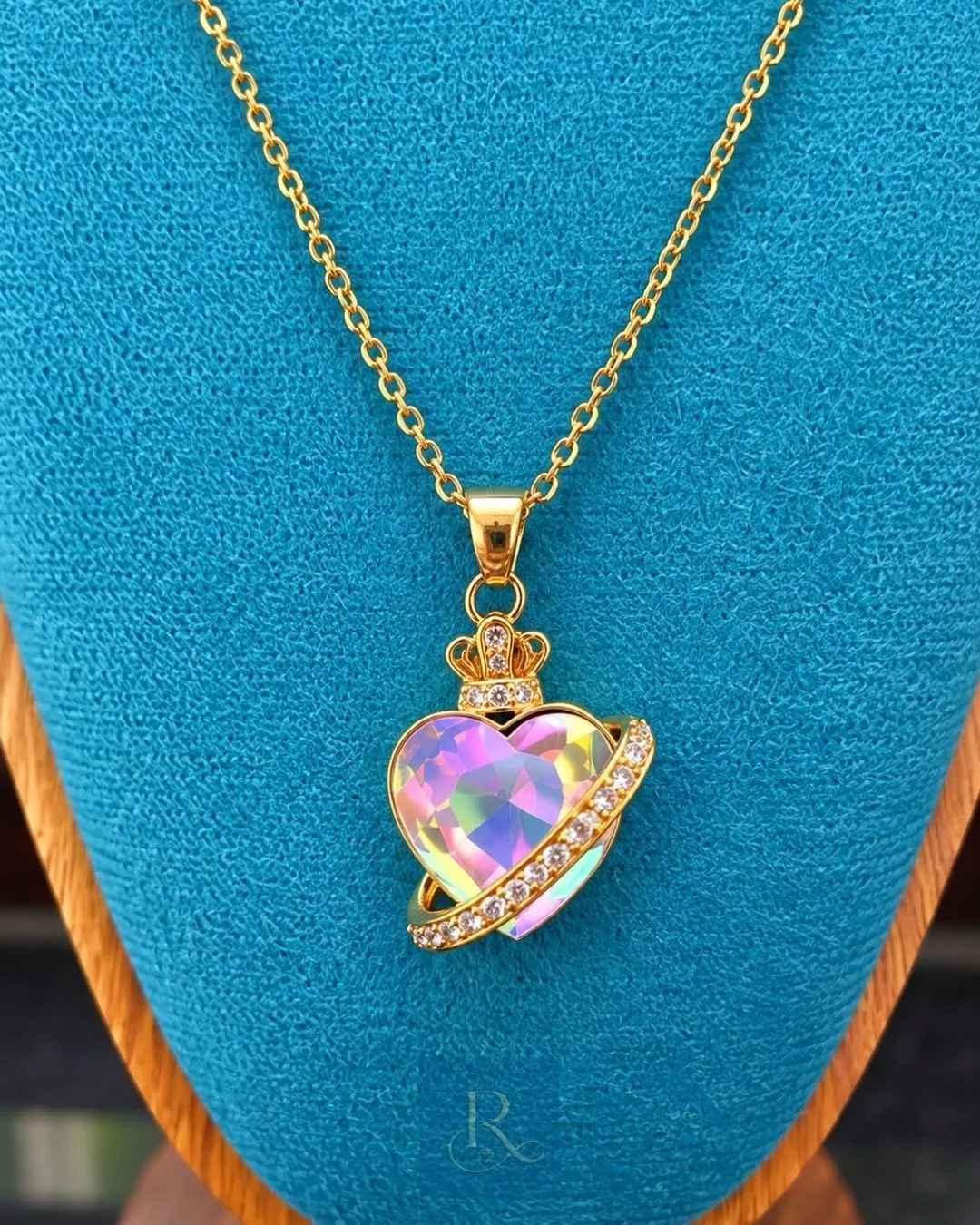 Crowned Heart - Anti-Tarnish 316L Stainless Steel Pendant Chain 2