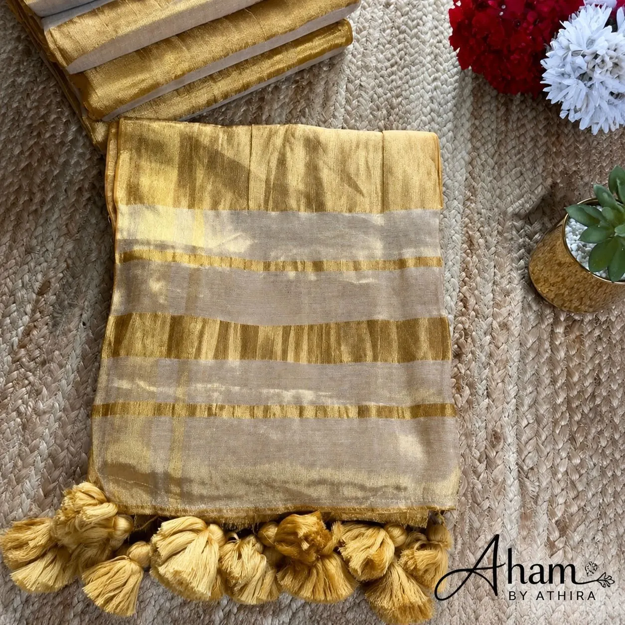 Tissue mulcotton Saree