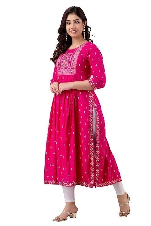 Women’s Pink Embroidered Anarkali