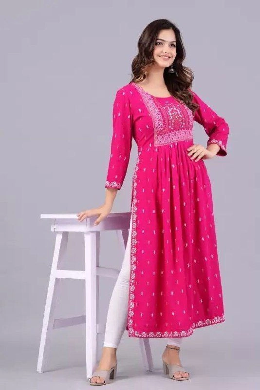 Women’s Pink Embroidered Anarkali