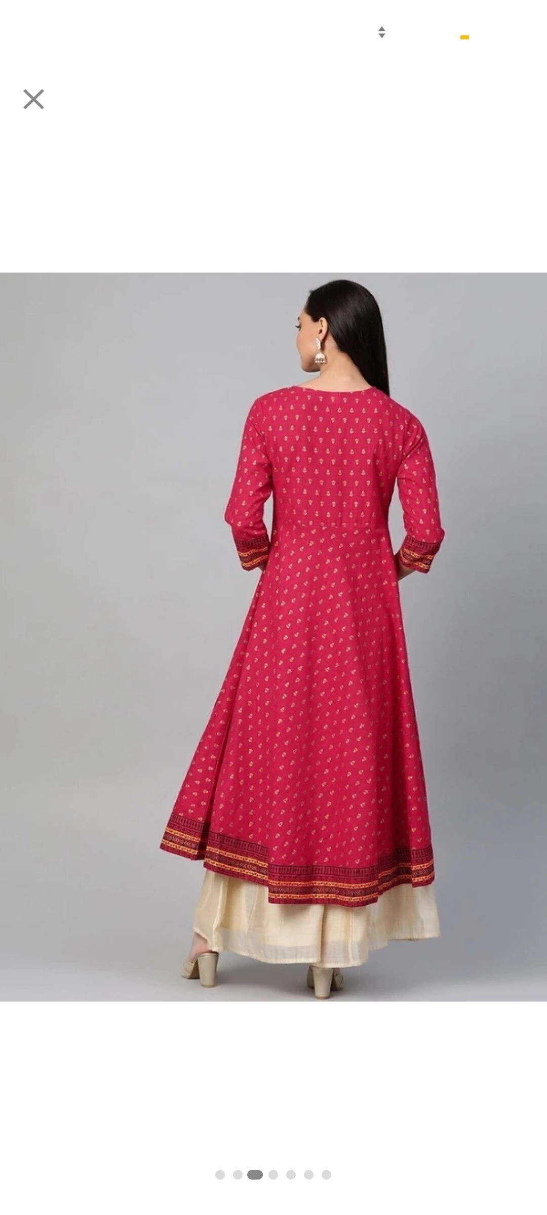 Women’s Floral Printed Straight Kurta | Pink Round Neck| Ethnic Kurti 2