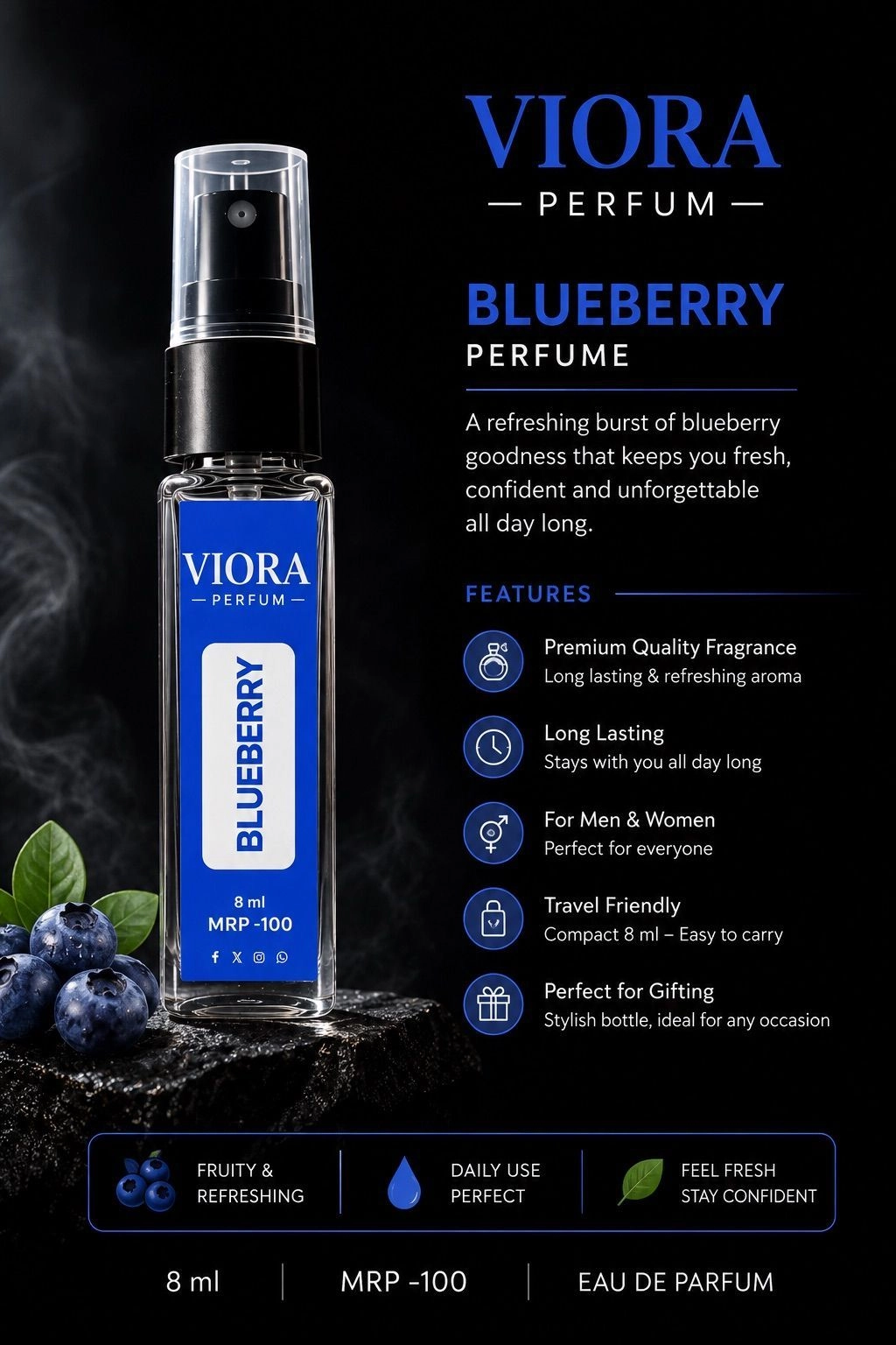 VIORA Blueberry Perfume | 8 ml