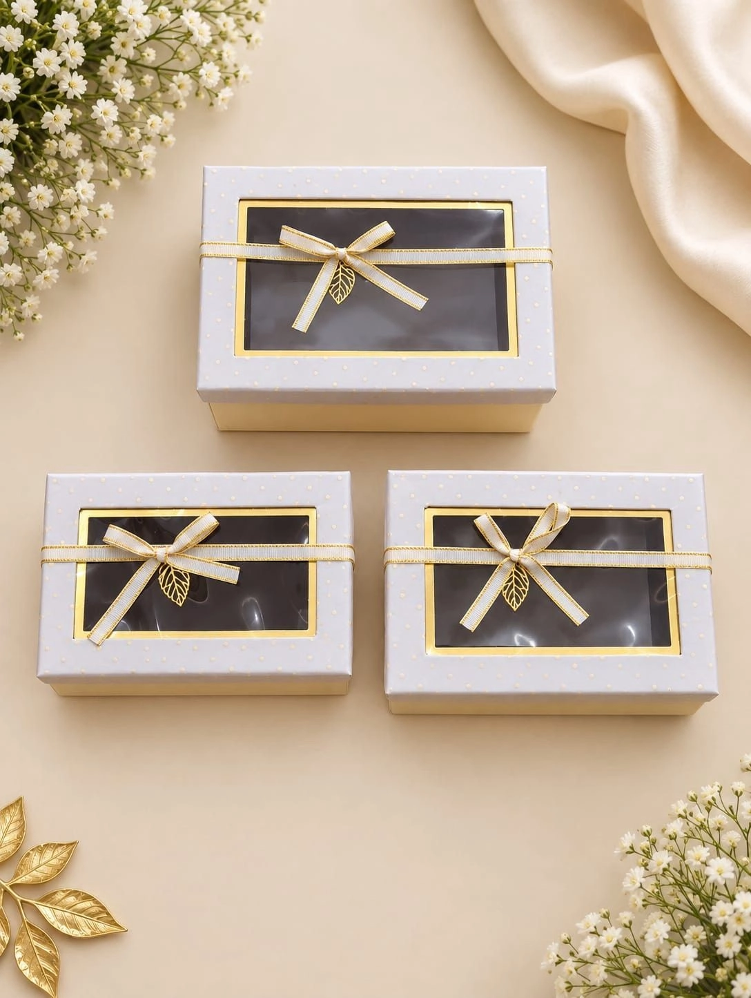 ELEGENT GIFT BOX WITH RIBBON (3 SET)