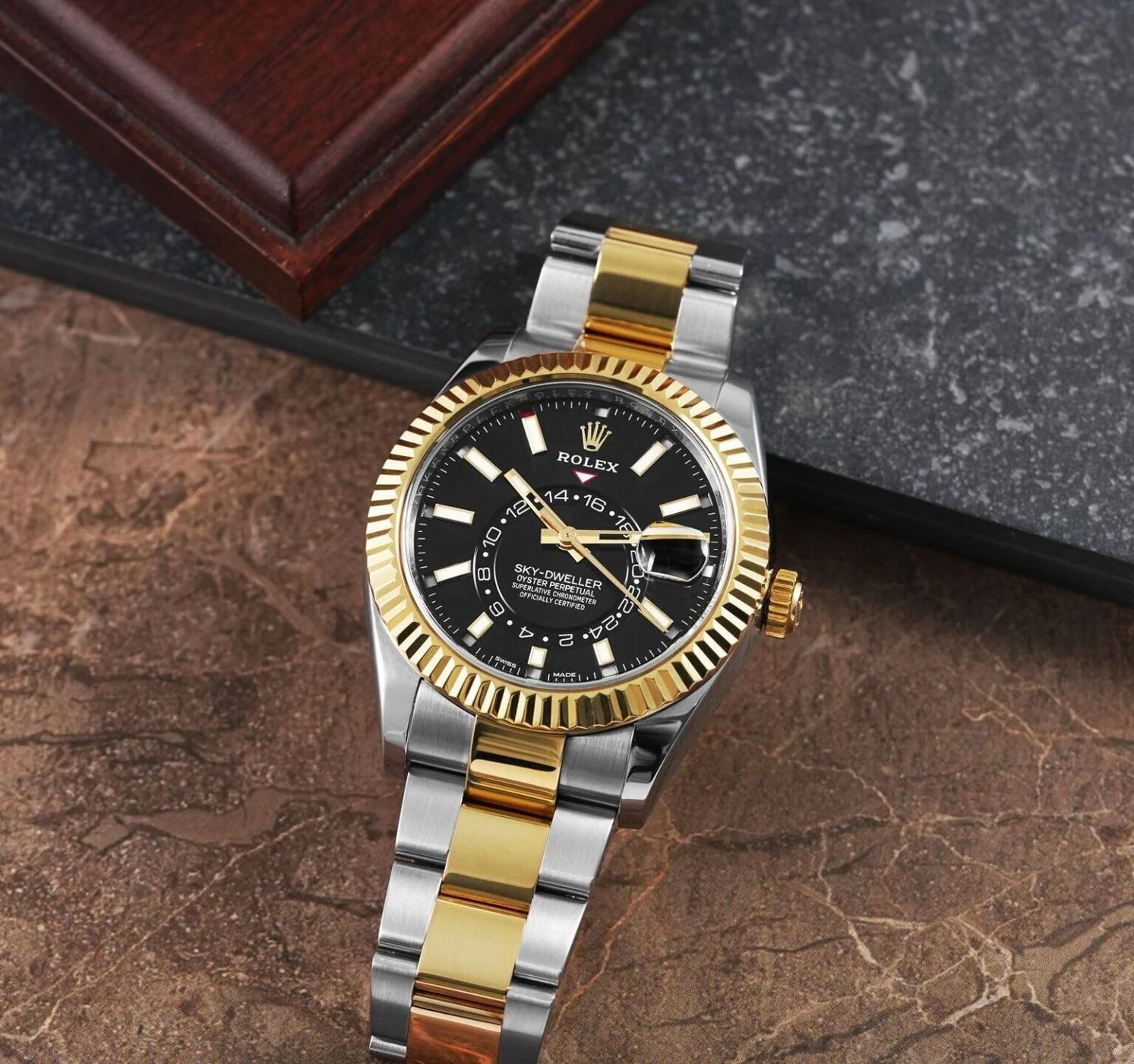 Rolex Sky-Dweller Gold Black Dial Automatic 1