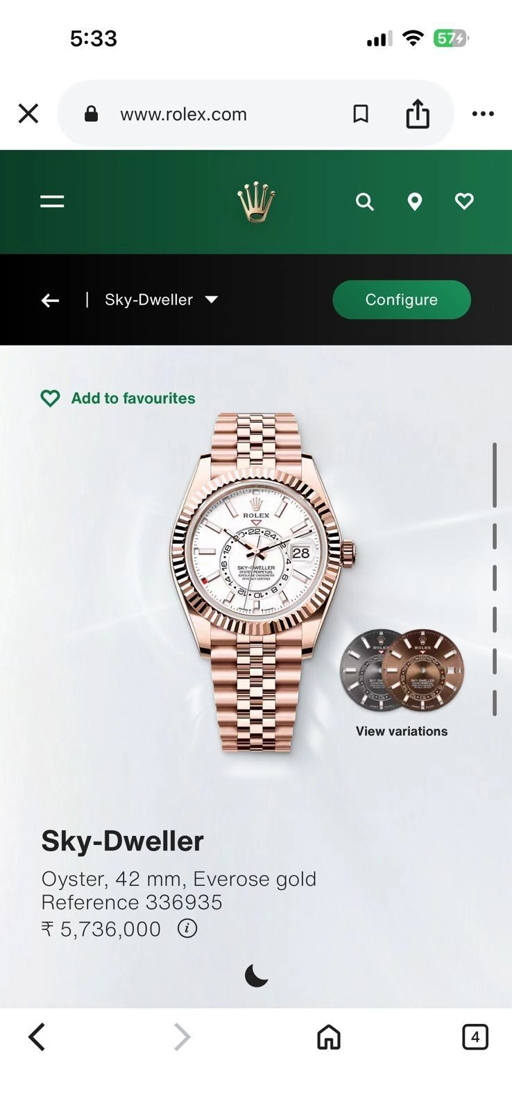 Rolex Sky-Dweller White Dial Rose Gold Automatic 3