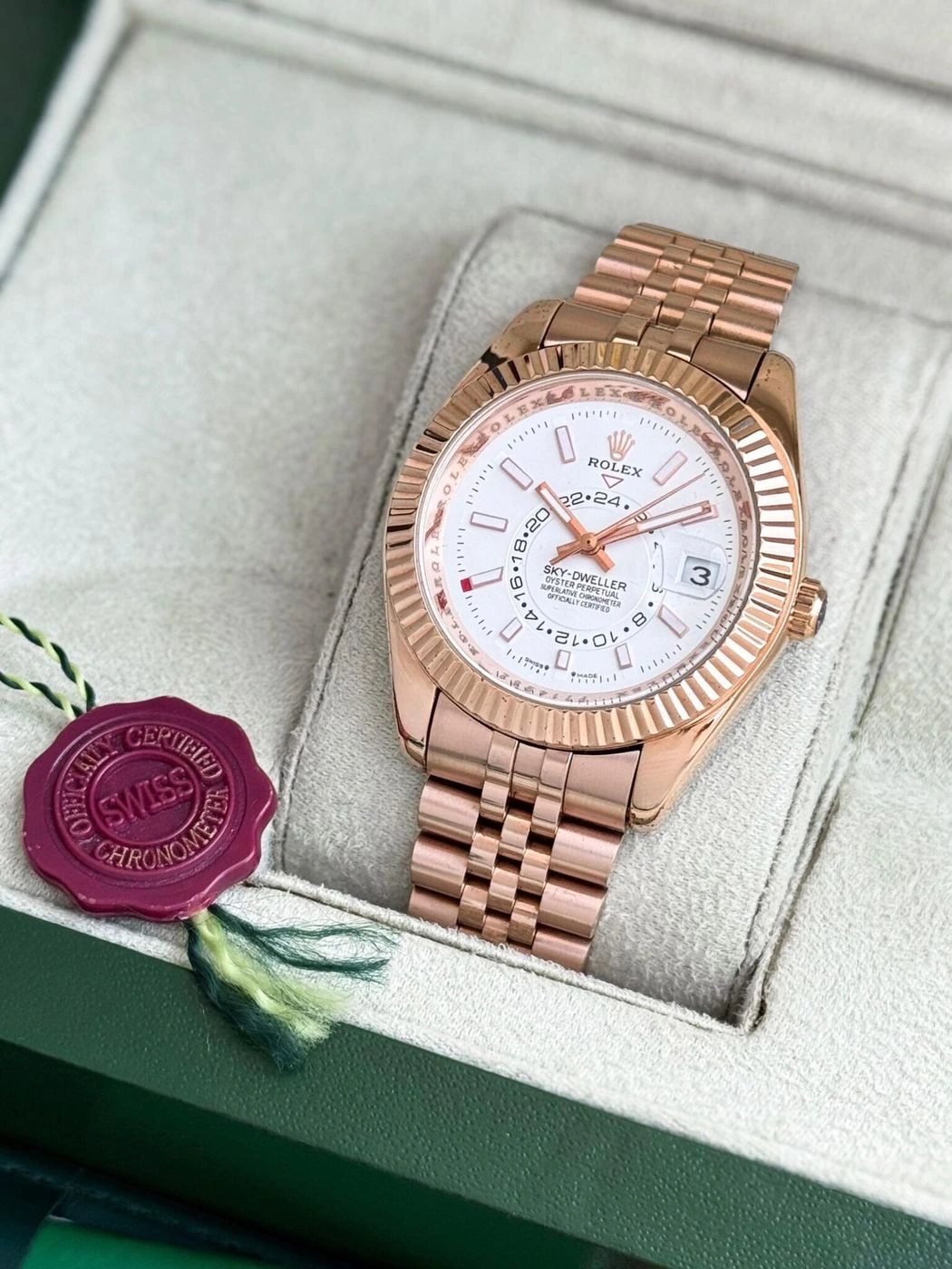 Rolex Sky-Dweller White Dial Rose Gold Automatic 4