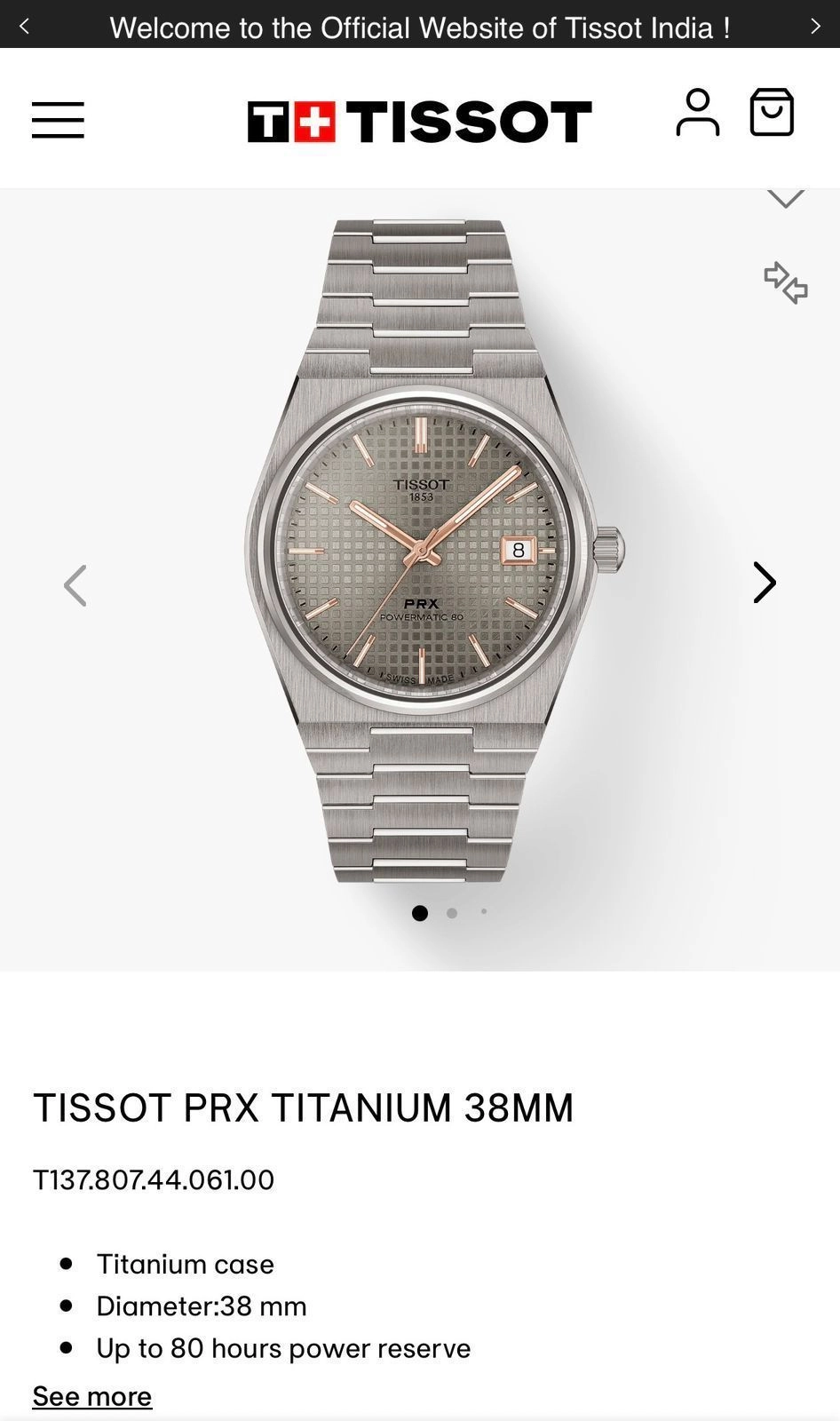Tissot Automatic Grey Textured Dial