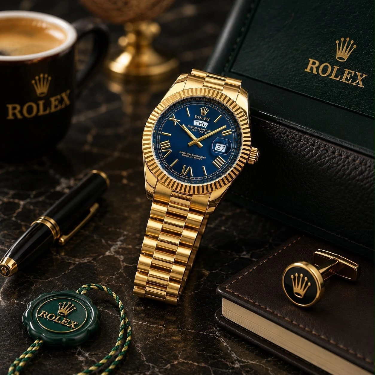 Rolex Oyster Perpetual Day & Date Blue Dial 4