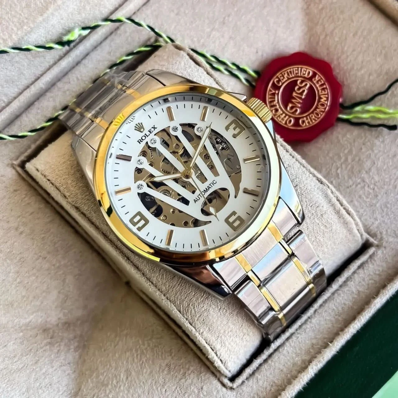 Rolex Automatic Transparent Dial Silver Gold 2