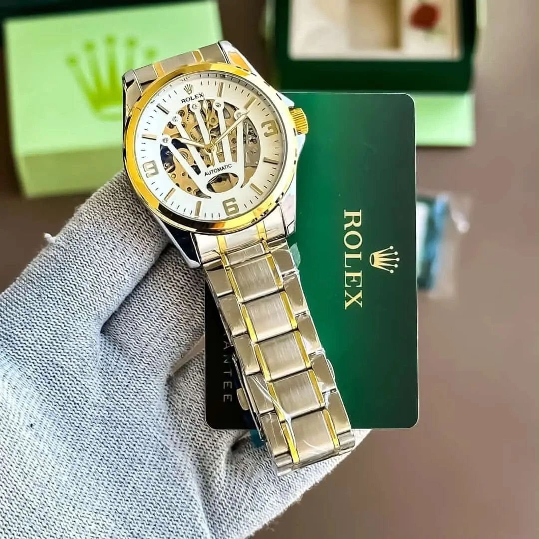 Rolex Automatic Transparent Dial Silver Gold 3