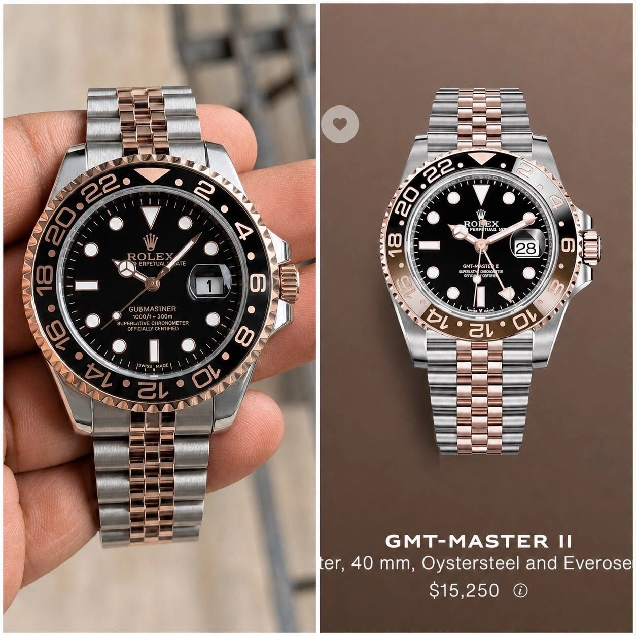 Rolex GMT Master II Black Dial Quartz 2