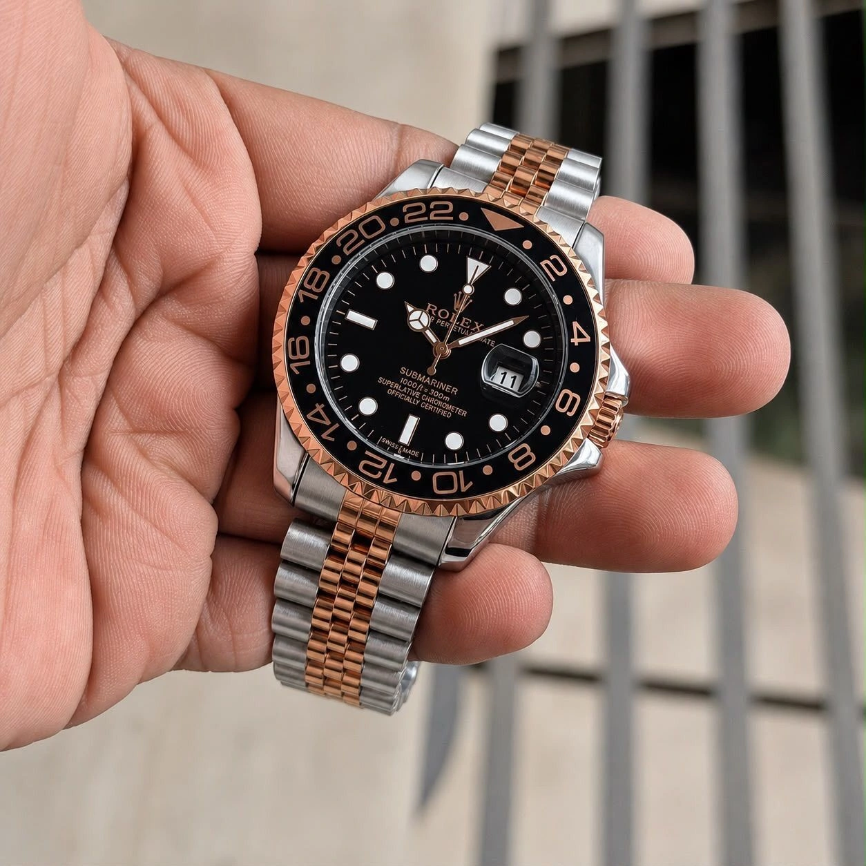 Rolex GMT Master II Black Dial Quartz 5