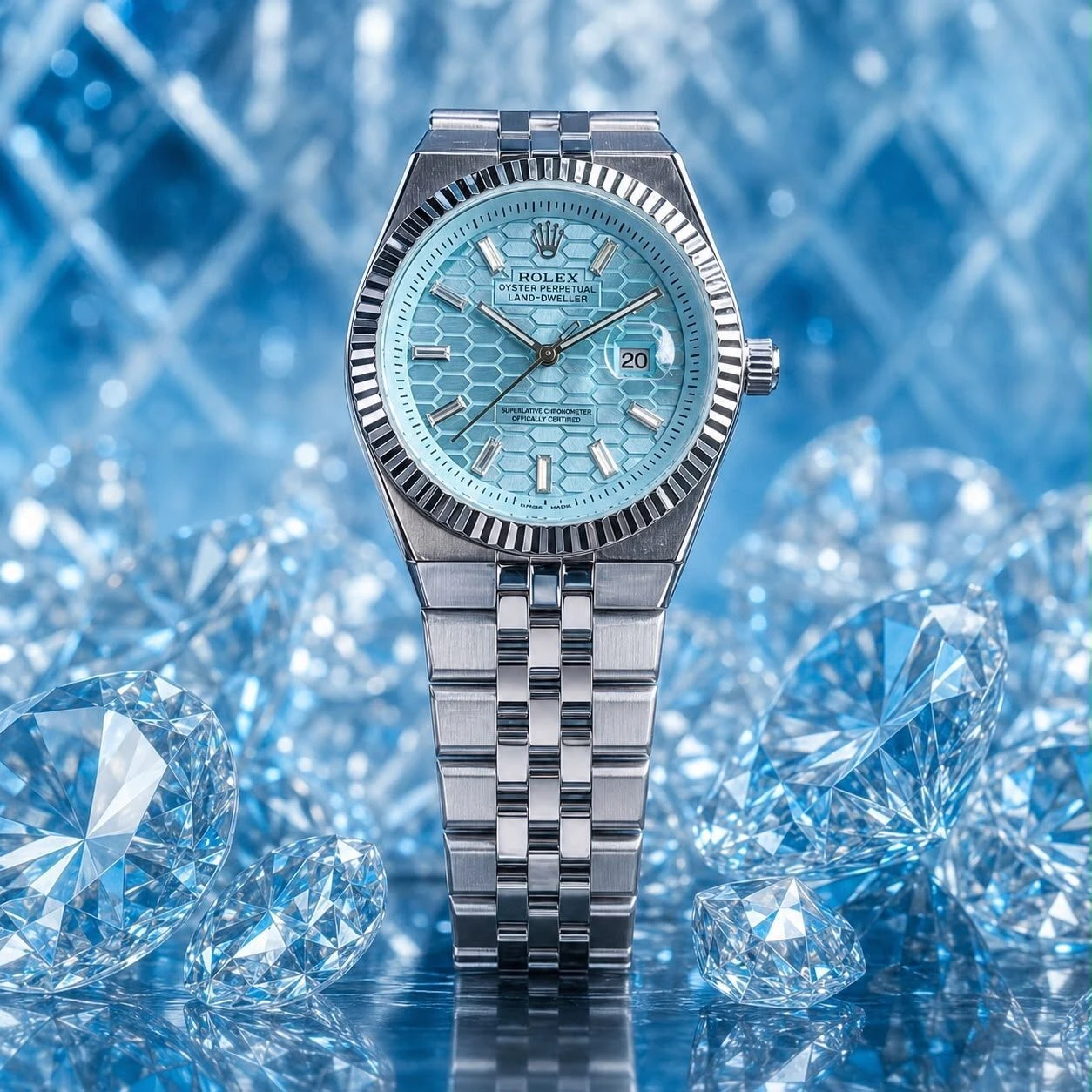Rolex Land-Dweller Blue Diamond Dial 3