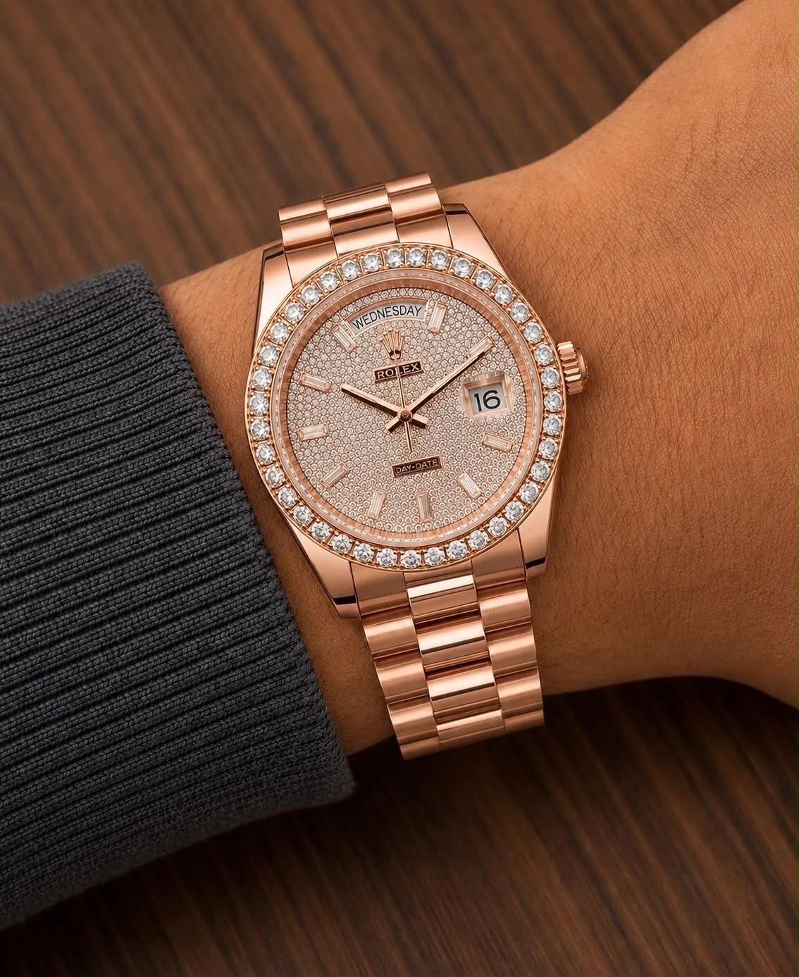 Rolex Day-Date 40 Everose Gold Diamond Dial 2
