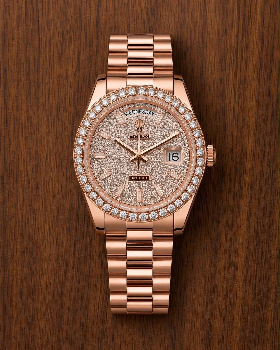 Rolex Day-Date 40 Everose Gold Diamond Dial 3