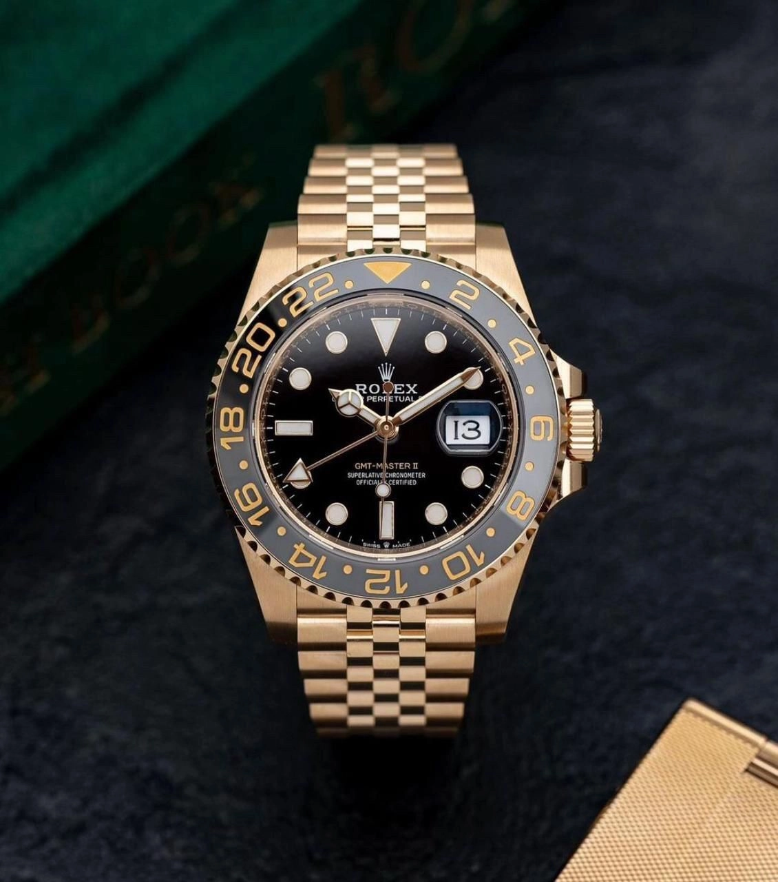 Rolex GMT Black Dial Golden Automatic 8