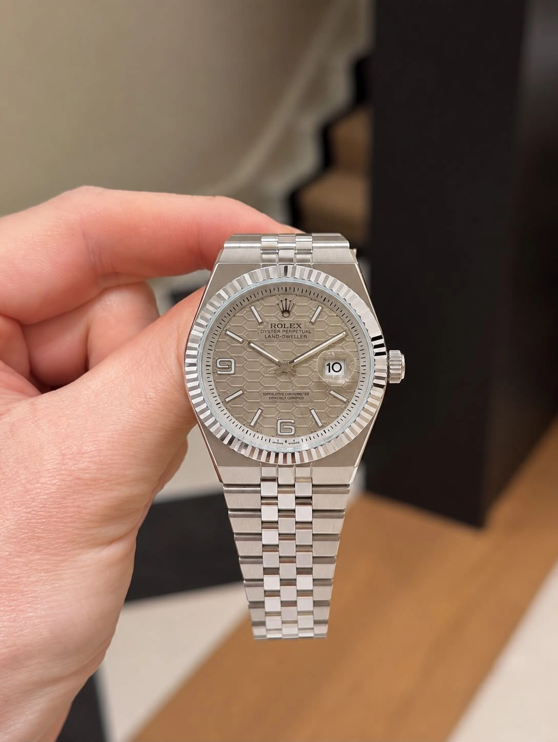 Rolex Grey Textured Dial Quartz 4