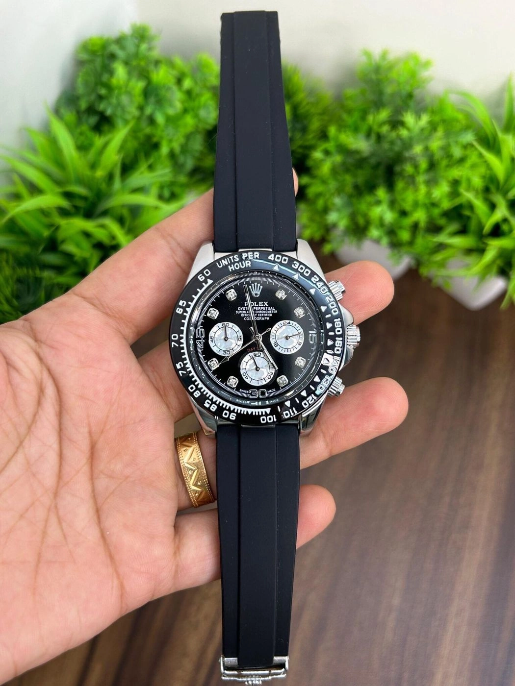 Rolex Daytona Silver & Black Quartz Chronograph 1