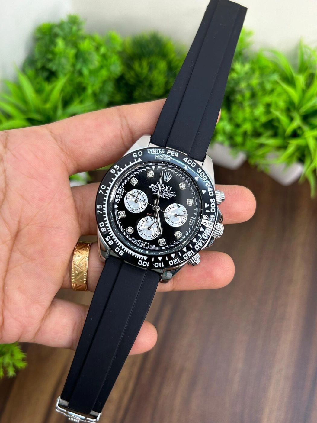 Rolex Daytona Silver & Black Quartz Chronograph 3