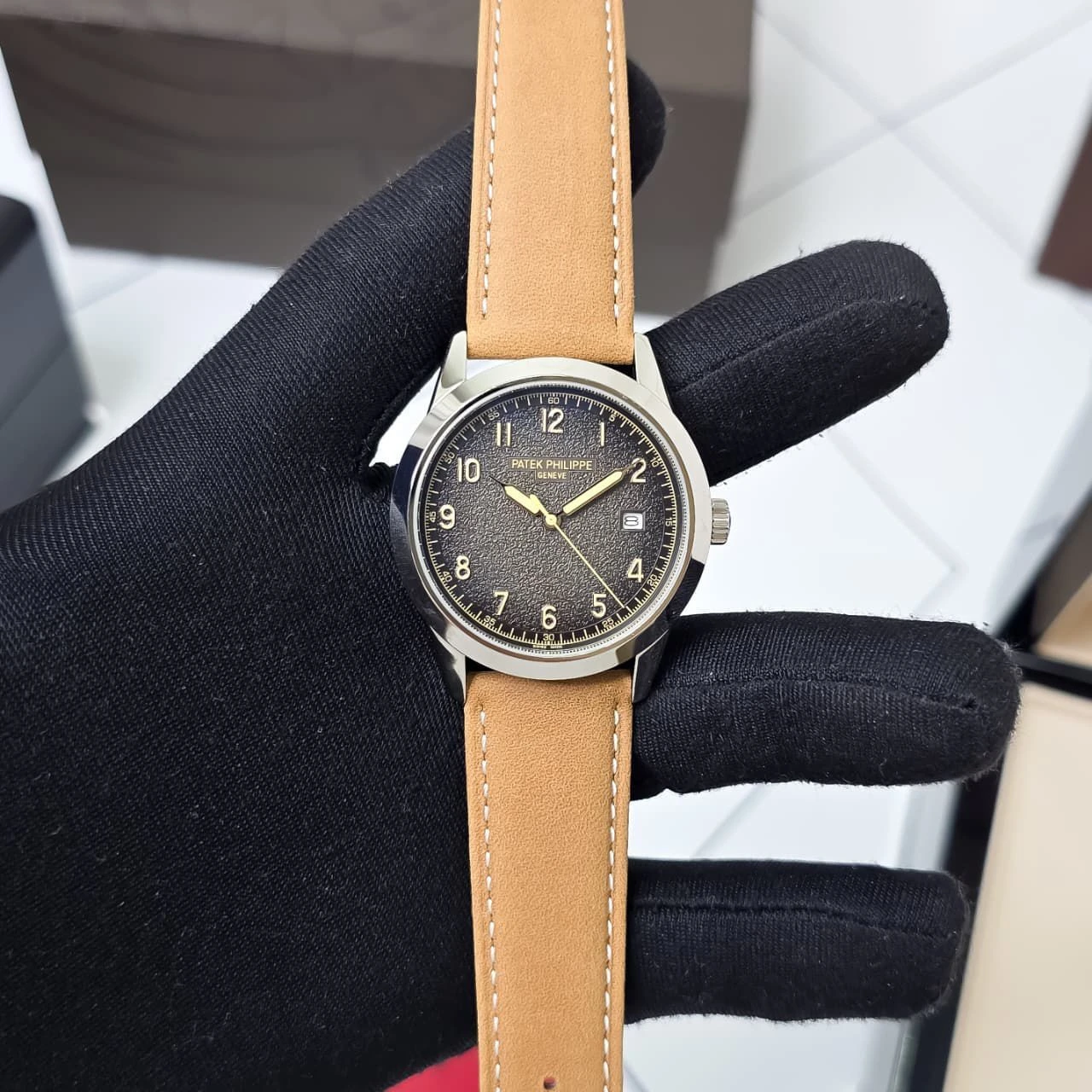 Patek Philippe Calatrava Brown Textured Dial 1