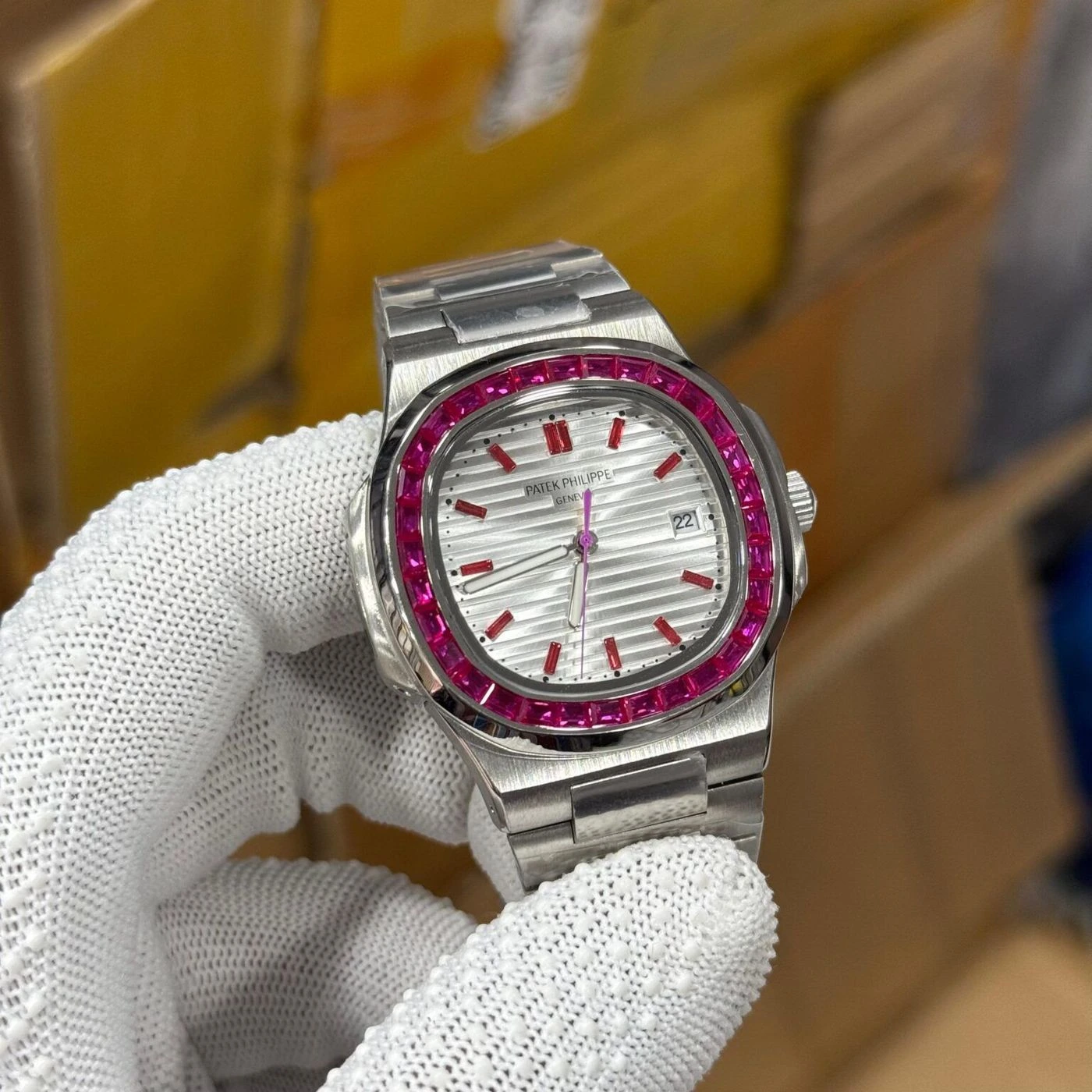 Patek Philippe Nautilus Silver Ruby Diamond Edition 2