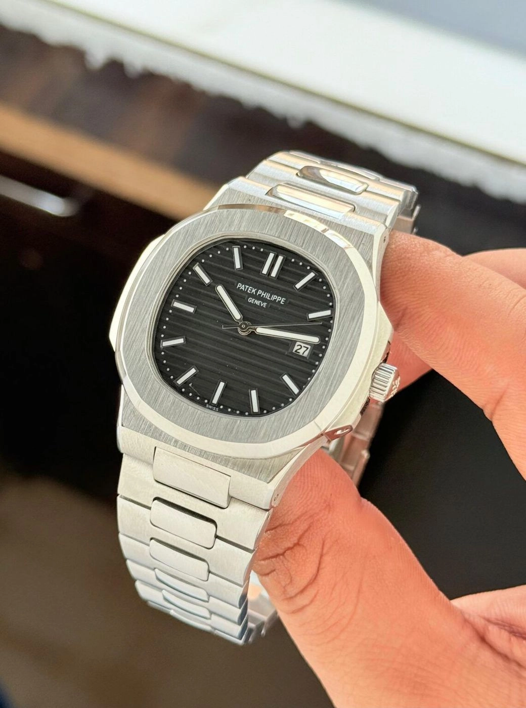 Patek Philippe Nautilus Black Dial Silver Edition 1