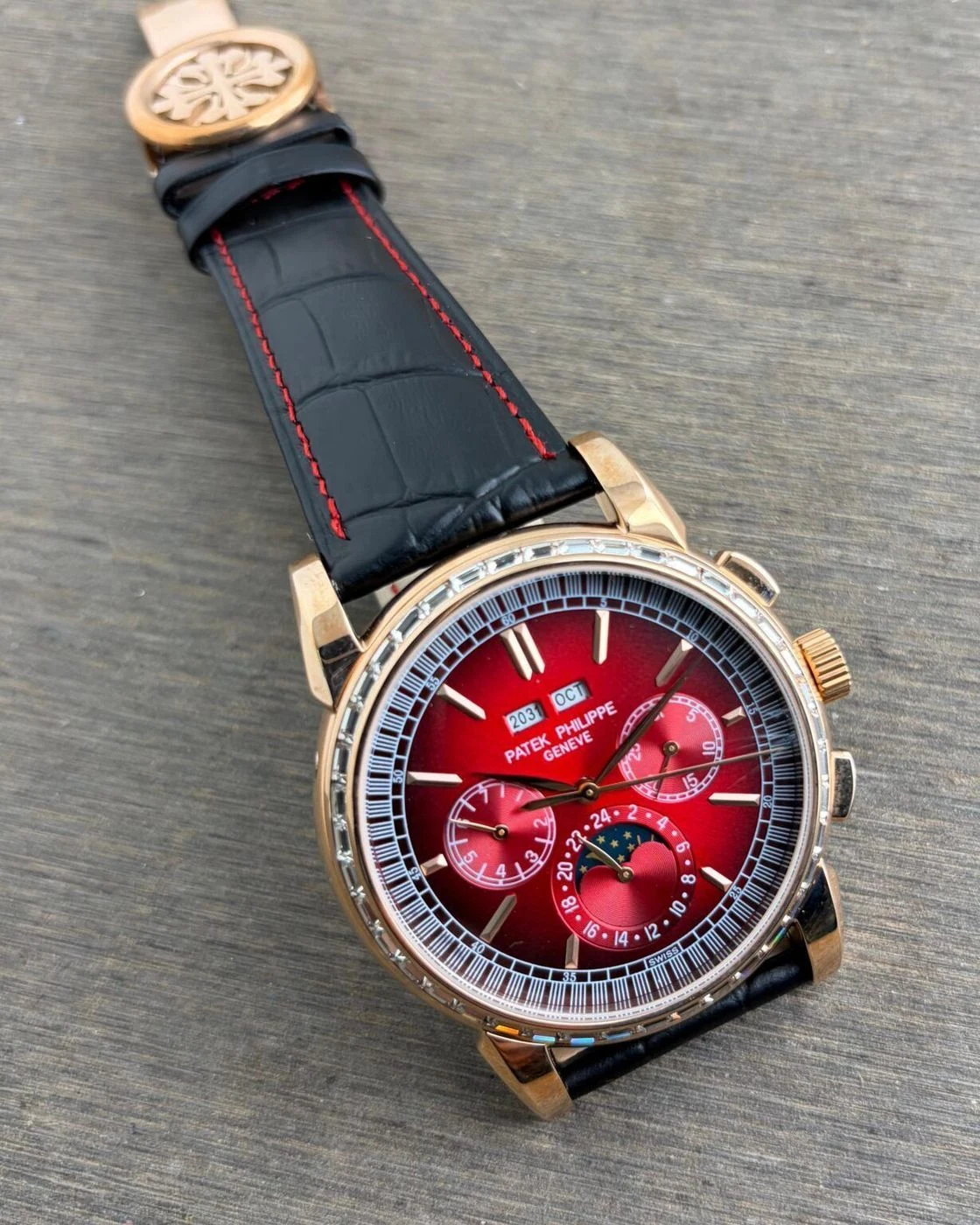 Patek Philippe Perpetual Red Black Calendar Chronograph 1