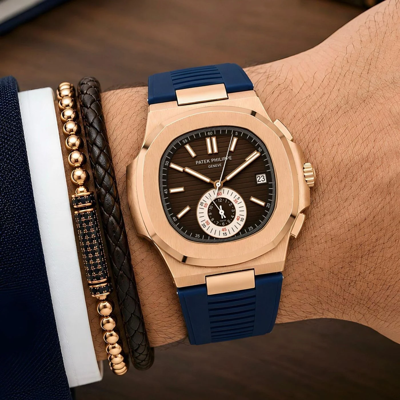 Patek Philippe Nautilus Rose Gold Blue 2