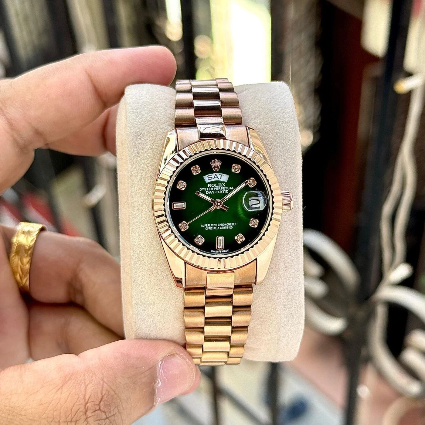 Rolex Rose Gold Green Dial 1