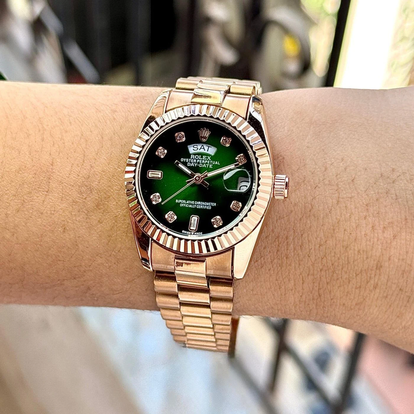 Rolex Rose Gold Green Dial 2