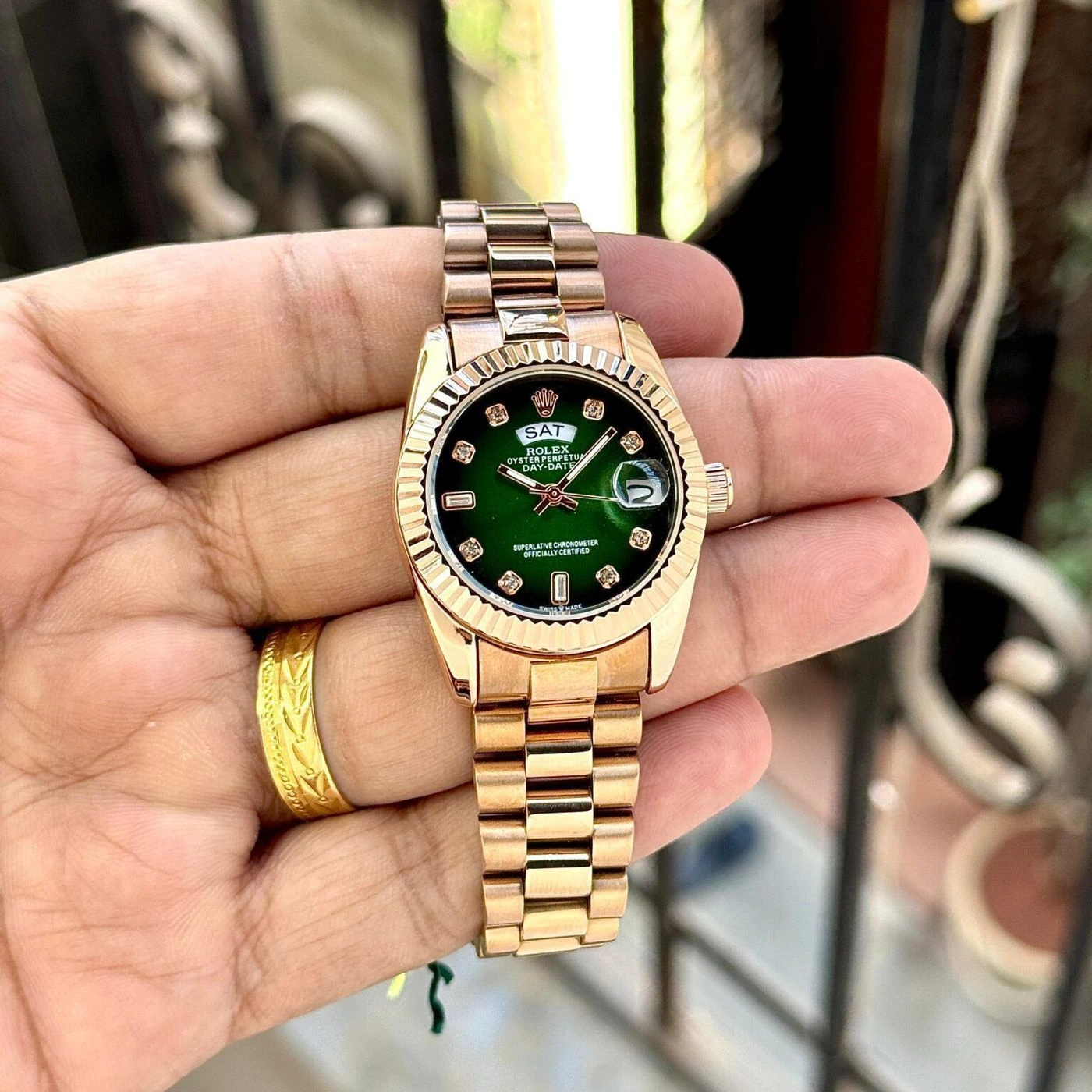 Rolex Rose Gold Green Dial 3