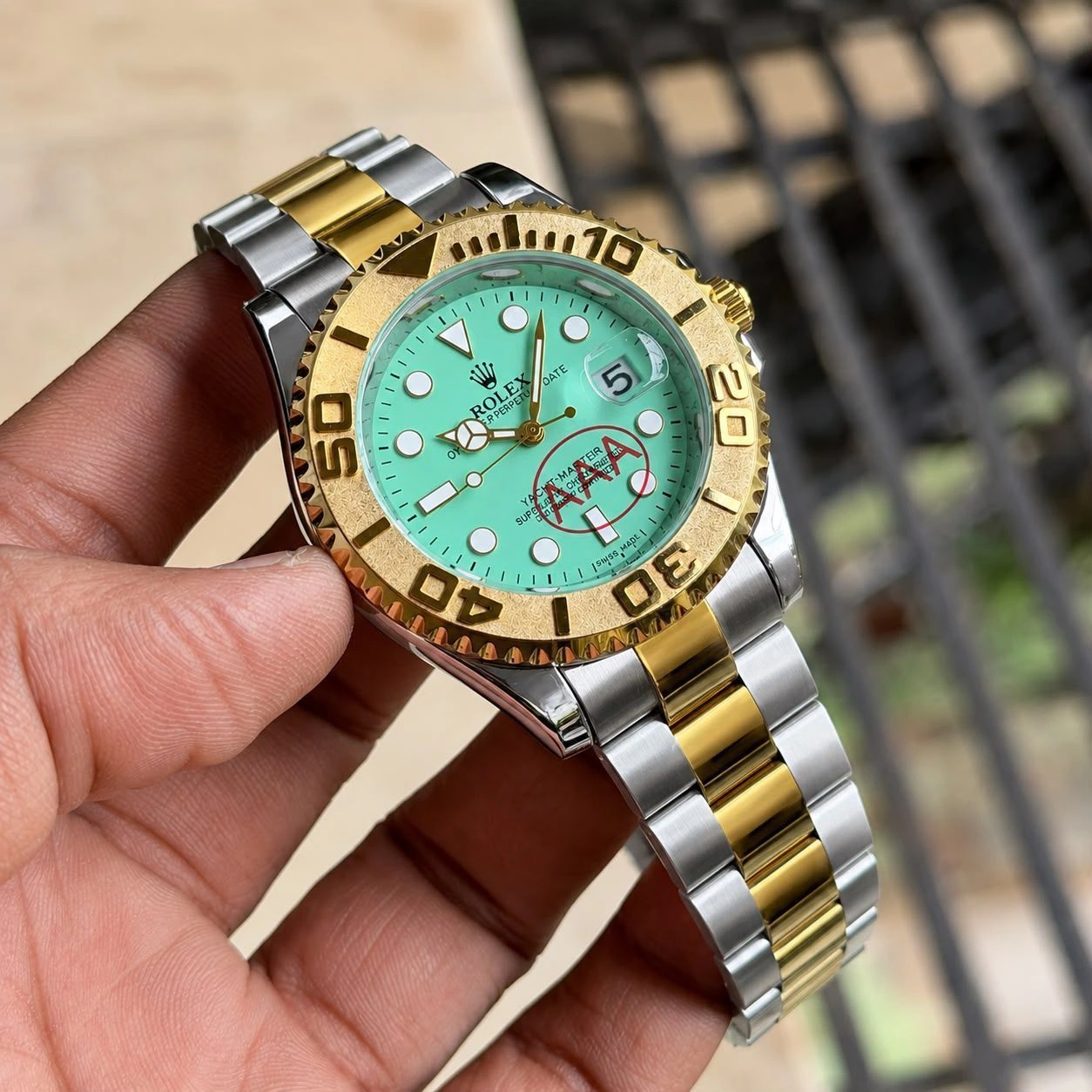 Rolex Green Dial Silver Quartz 3