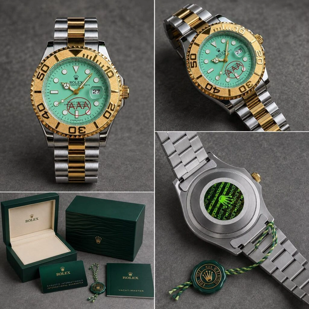 Rolex Green Dial Silver Quartz 5