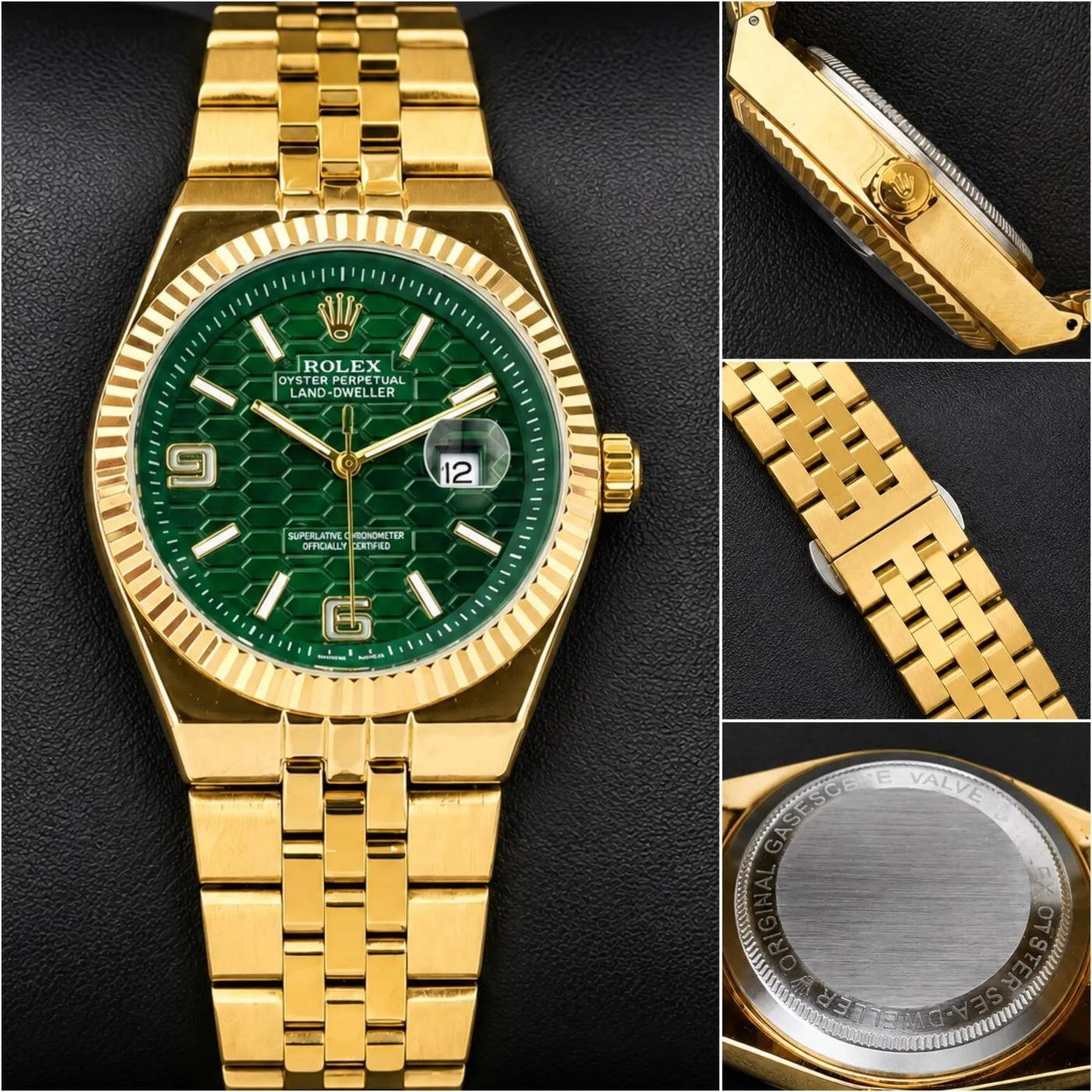 Rolex Gold Green Dial Quartz 2